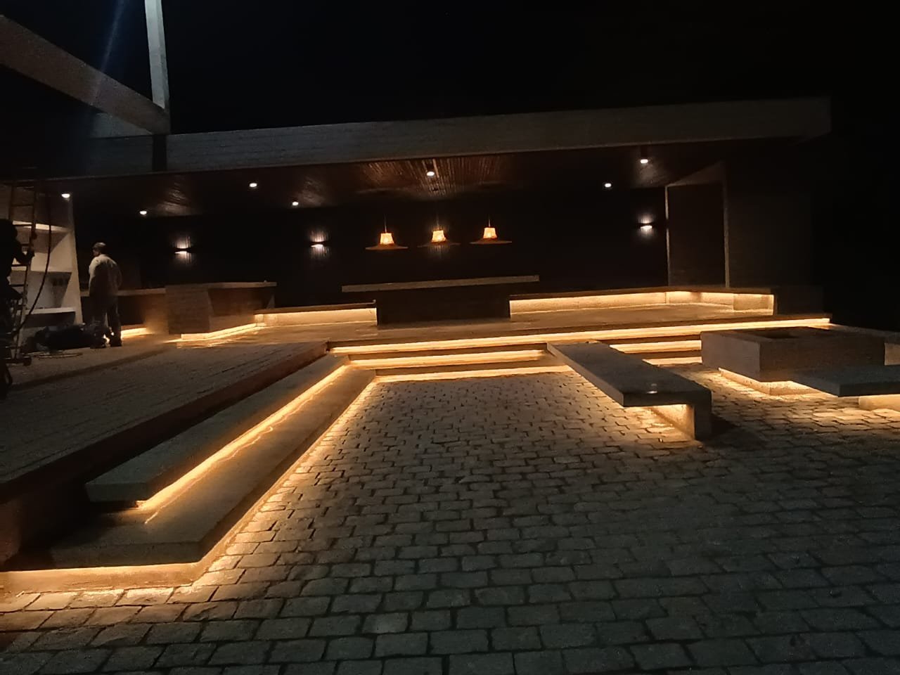 Piscina con neblina
